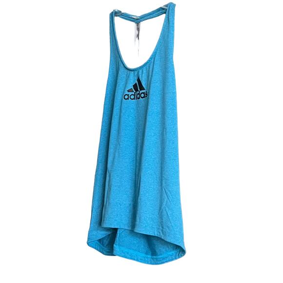 ADIDAS RACERBACK TANK TOP, WOMENS, S, TEAL W/ BLACK & WHITE STRIPES ON BACK BAND - Picture 5 of 9
